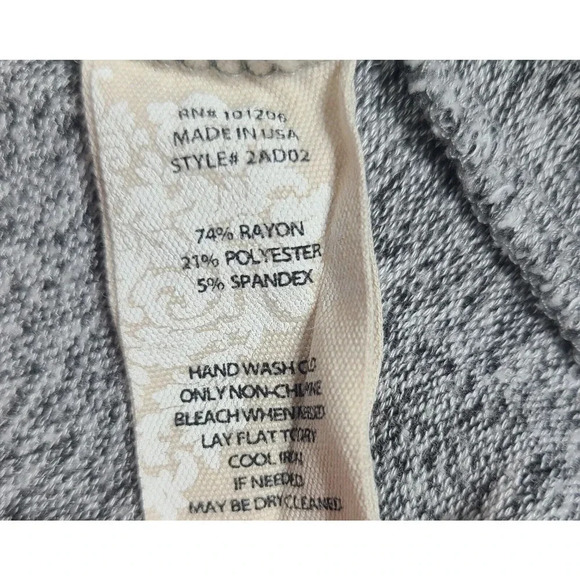 Soft Surroundings Cozy Cabin Pullover Top Sweatshirt Womens Large Heathered Gray - Picture 5 of 5